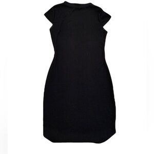 💜 PrettyLittleThing Black Ribbed Bodycon Mini Dress, Size US 4